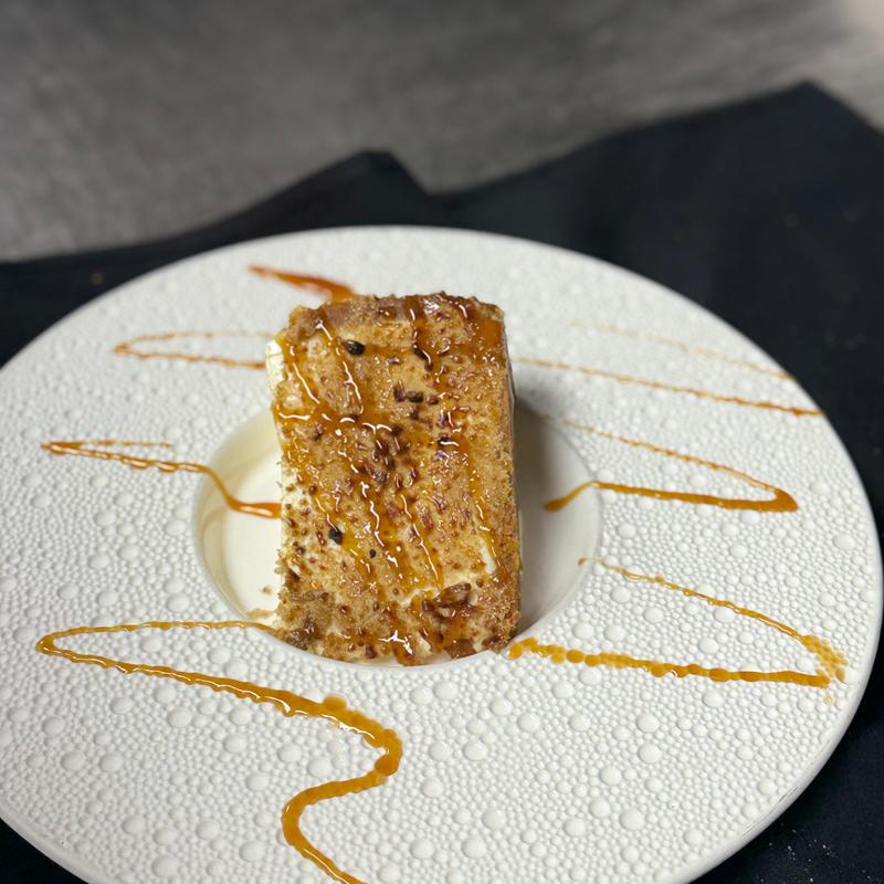 Caramel Cheesecake with Crunchy Sugar & Vanilla Gelato photo