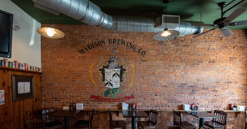 Interior, tables and chairs ready for guests