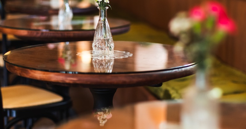 Interior, wooden table
