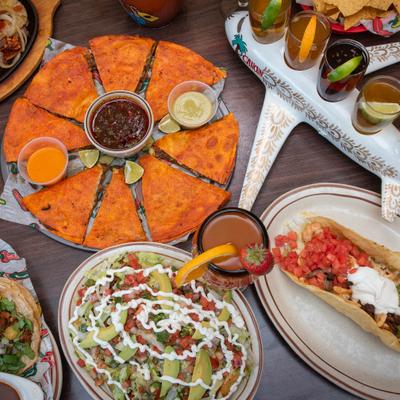 Various food and drinks.