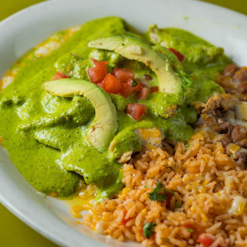 Poblano Cream Chicken Enchiladas photo