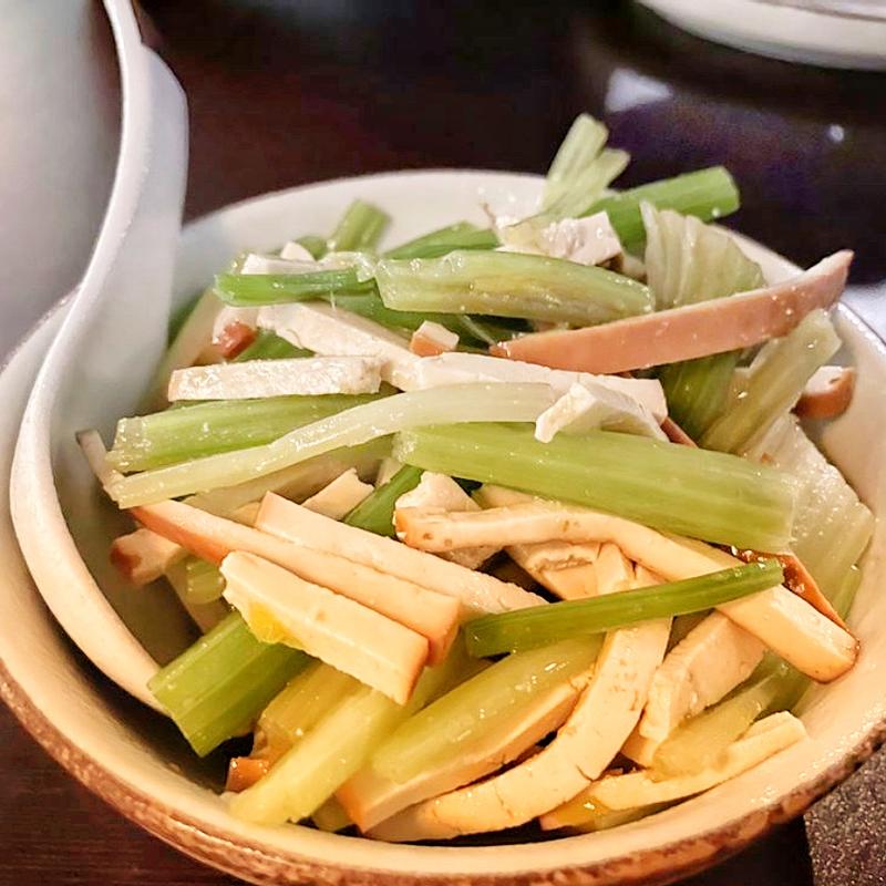 Savory Tofu with Celery Shoots photo