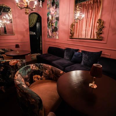 Interior, seating area.