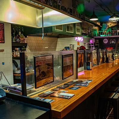 The serving counter.