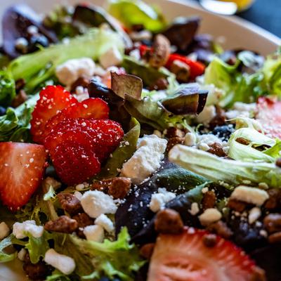 Fresh Berry Salad, close-up view.