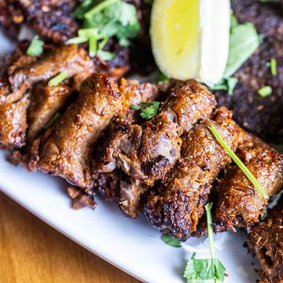 Special grill platter, close up.