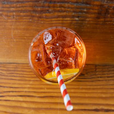 Aperol Spritz, top-down view.