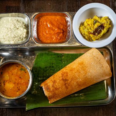 Plain Dosa plate, top view.