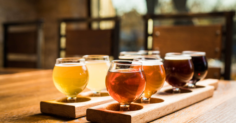 Different beers served