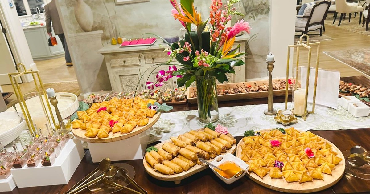 Nicely arranged served food for an event