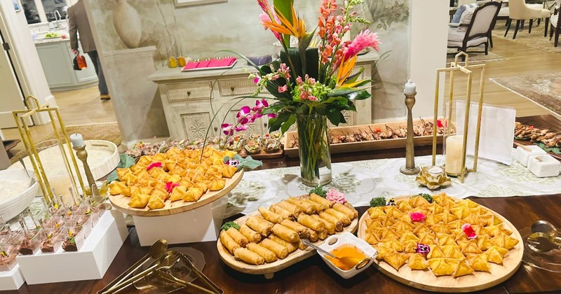 Nicely arranged served food for an event