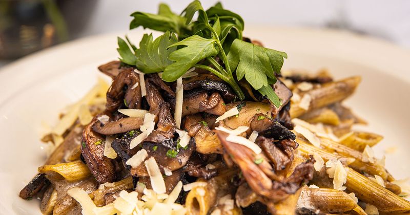 Pasta with mushrooms and cheese