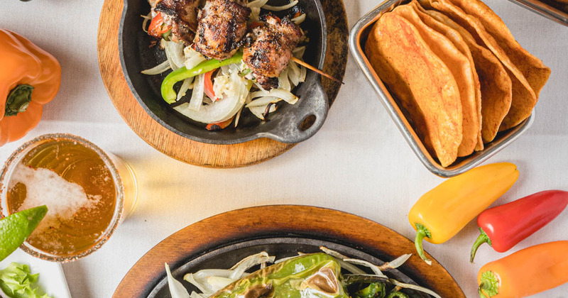 Dishes served, top view