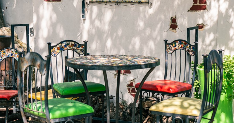 Exterior, tables and chairs on patio