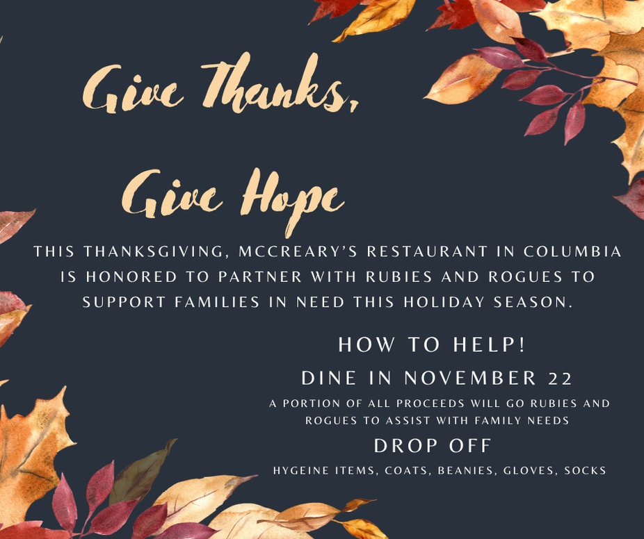 Rubies and Rogue All Day Fundraiser at McCreary's Columbia! event photo