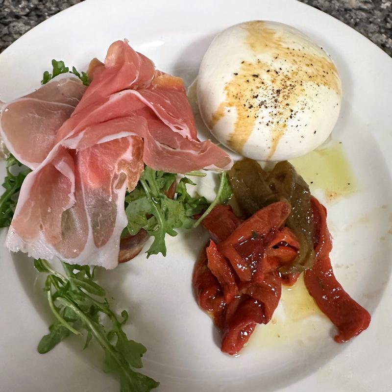 Mozzarella Fresca, Prosciutto & Gold Bud Peaches photo