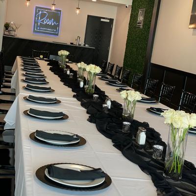 King's Table set-up for a private event in The Room @Mattingly's.