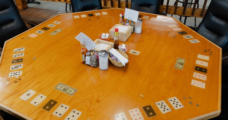 Interior, table in dining area