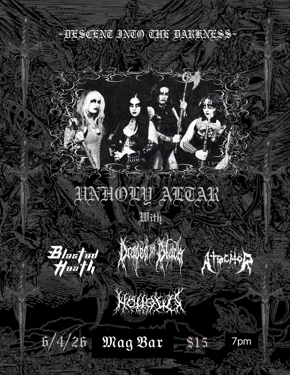 Unholy Altar + Blasted Heath + Hollows + Atrocitor + Draped In Black event photo