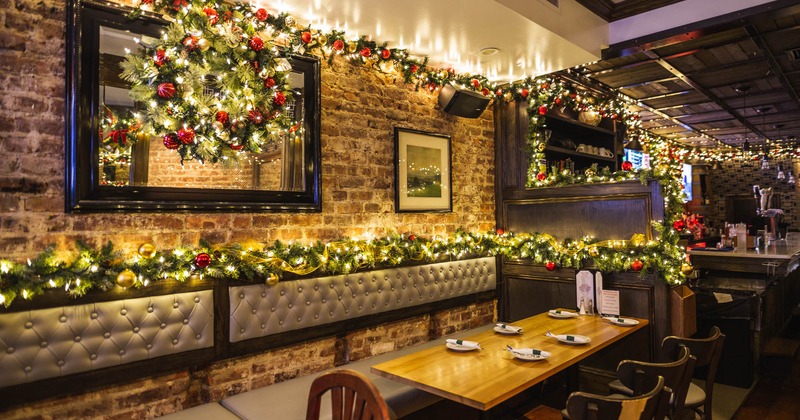 Booth area with set tables