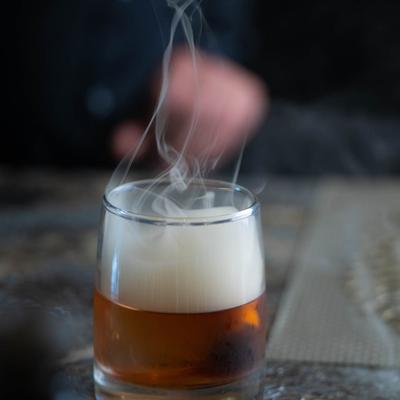Smoked cocktail drink.