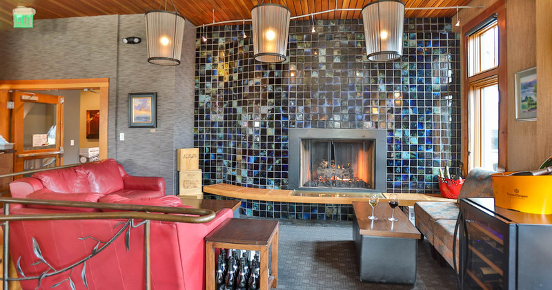 Seating by the fireplace