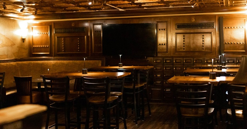 Interior, seating area, TV on the wall