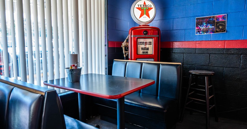 Interior, dining booths