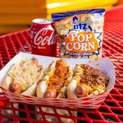 Three hot dog combo.