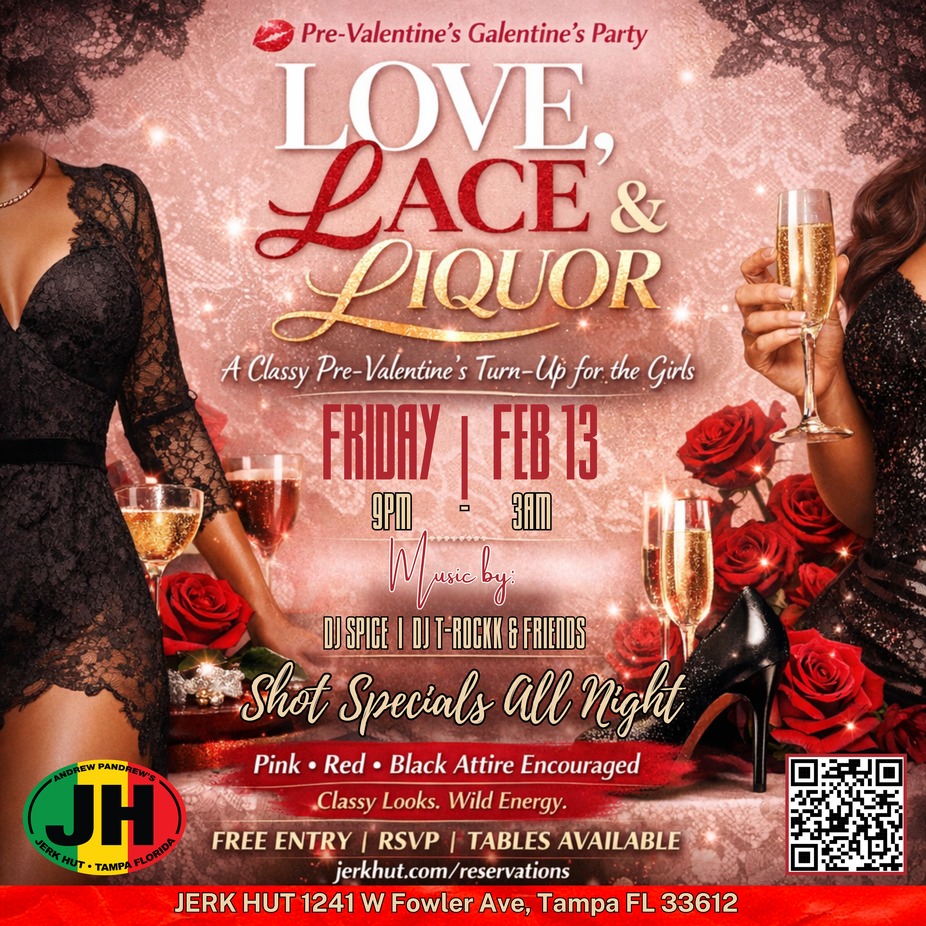Love, Lace & Liquor: Pre-Valentine’s Galentine’s Night at Jerk Hut Tampa event photo