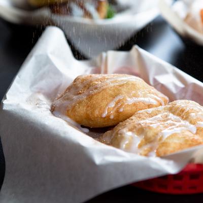 Fried scones with glaze