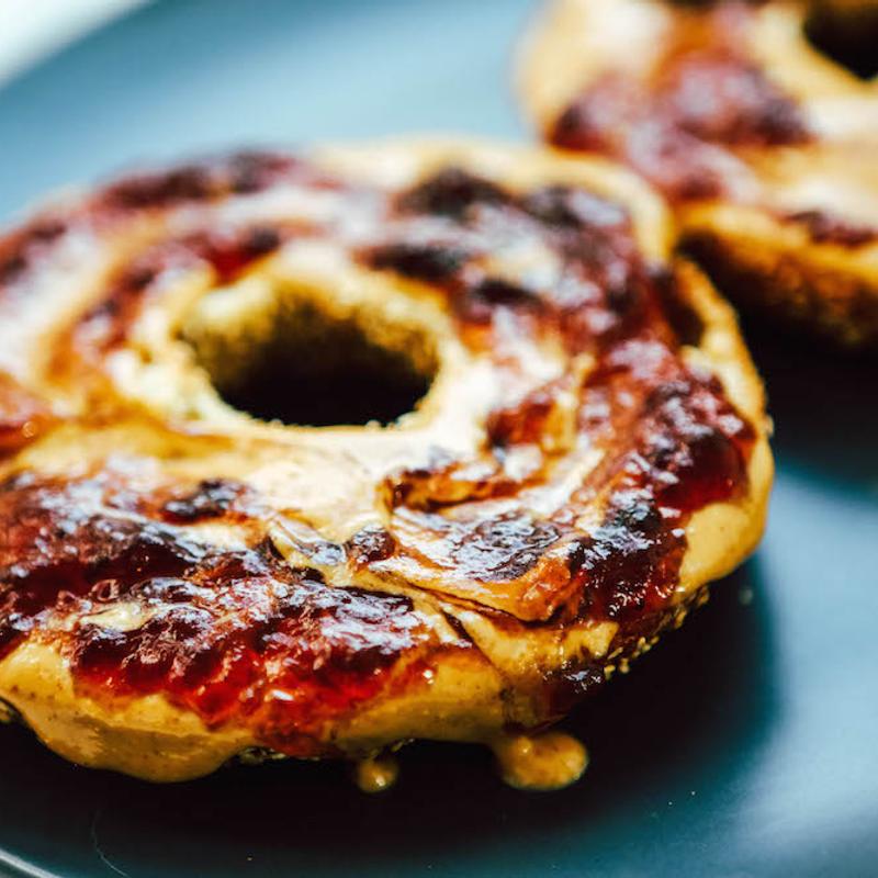 Hand Rolled Bagel with PB&J photo