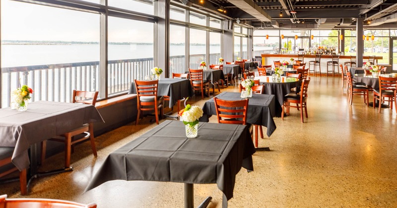 Interior, seating area ready for guests