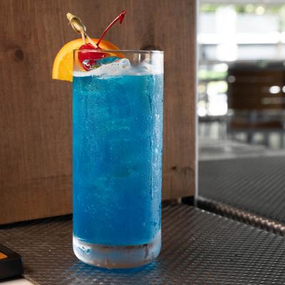 A blue cocktail.