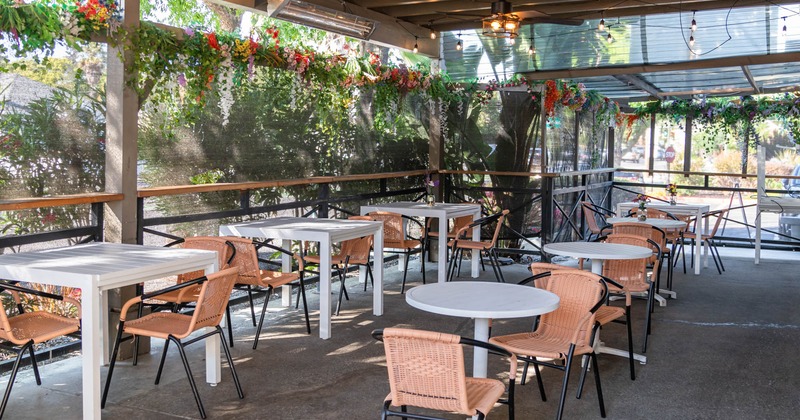 Exterior, covered area, seating space