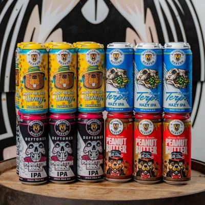 Group shots of canned beer