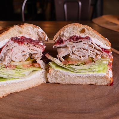 Roasted turkey sandwich.