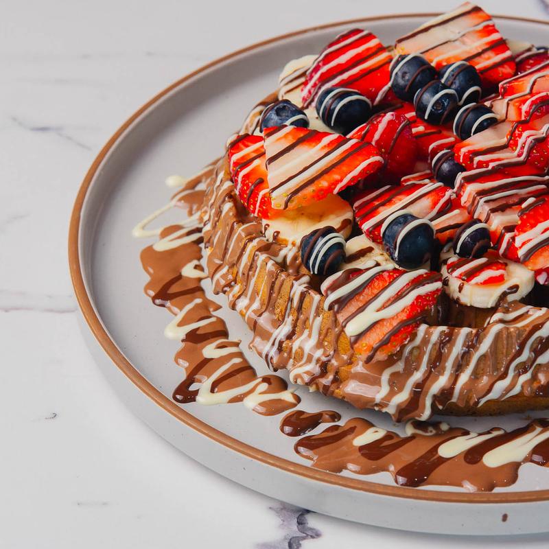 menu item 8 of 12, Mixed Fruit Waffle