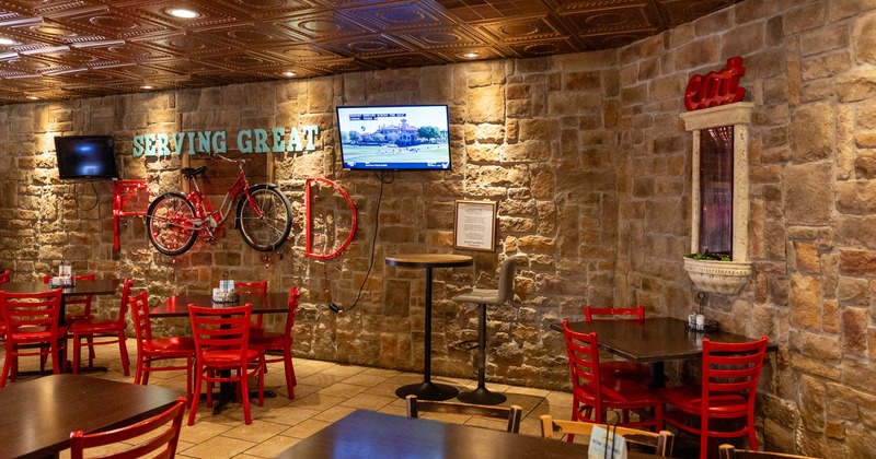 Interior, nicely done dining area