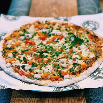 Thai chicken pizza.