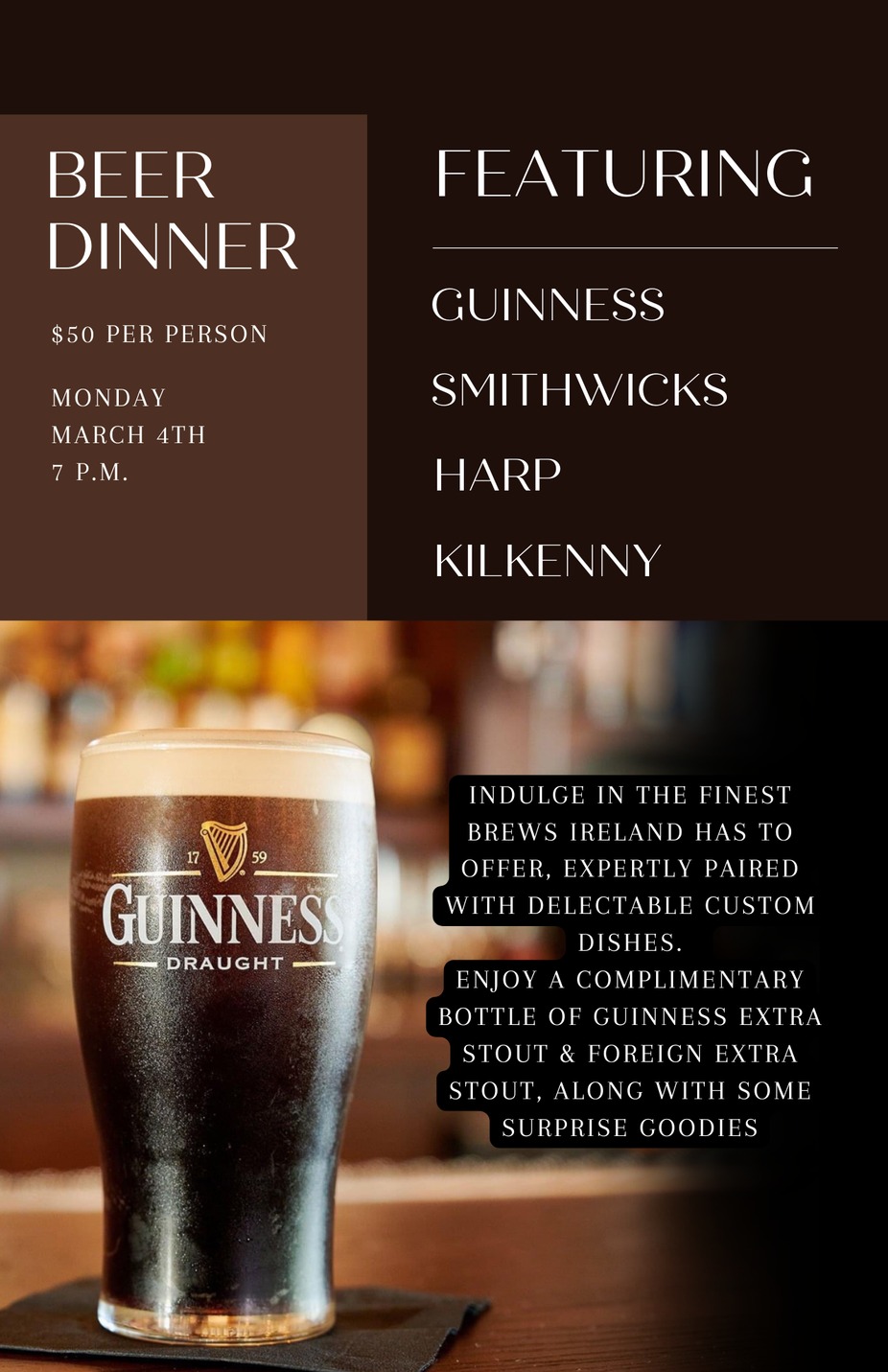 Irish Beer Dinner event photo