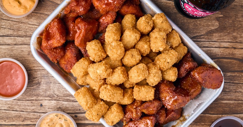 Chicken wrap, cut in half and served