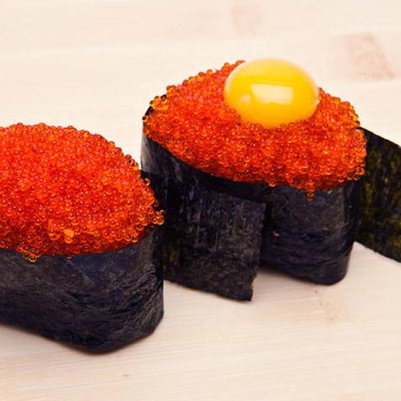 menu item 17 of 46, Rising Sun ( Masago With Quail Egg) Nigiri