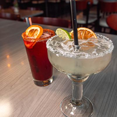 Mezcalita cocktail and Skinny Margarita on a table.