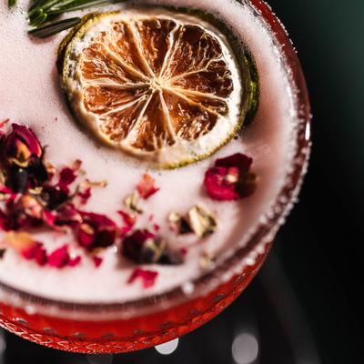 Just a minute cocktail, close-up.