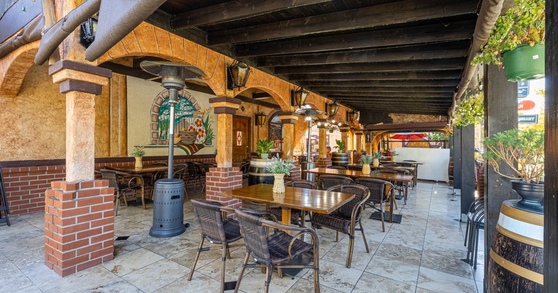 Exterior, covered patio area