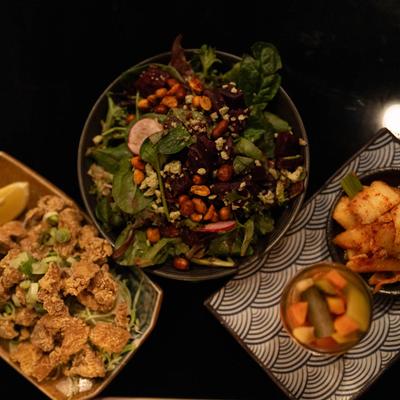 Food group, top view.