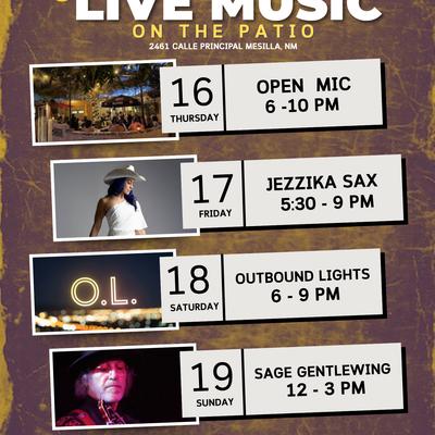 Live music schedule poster.