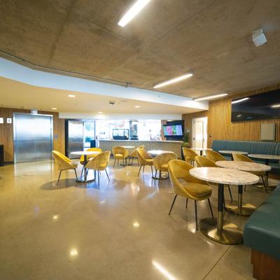 Interior, dining area.