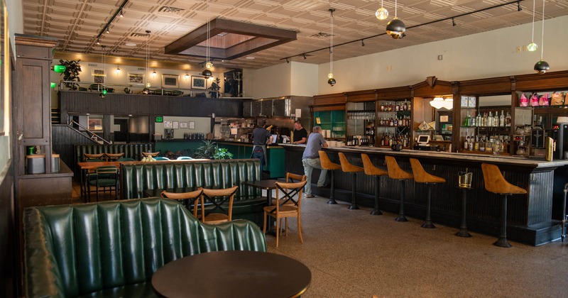 Nicely done interior seating area and bar area